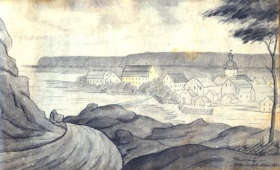 السويدية: صُنعت في منتصف منظر فانيرسبورج من جانب دالسلاند من بحيرة فانيرن بواسطة يوهان جوستاف ثون